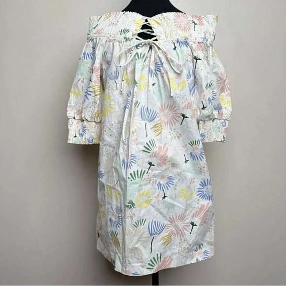 Zara Womens Size Small Off Shoulder Multicolor Print Over Mini Dress - Picture 3 of 14